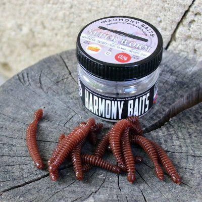 Harmony Baits Super Červík 55mm barva 024 Dark Chocolate 12 pcs příchuť sýr
