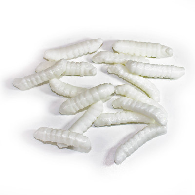 Revol Baits Chrostík EKONOMY (CADDIS LARVA) 40mm Bílý - 15 kusů sýr-česnek