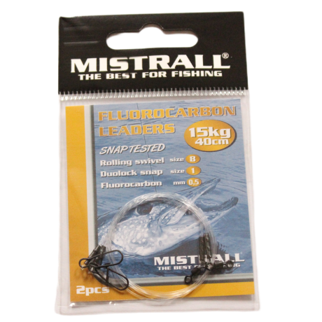 MISTRALL Fluorocarbon Leader 0,50mm 15kg 40cm (2ks)
