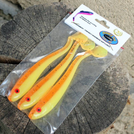 Ripper Monarch Dok Hollow Soul Shad 13cm barva Papaya červené oko (balení 3 ks)