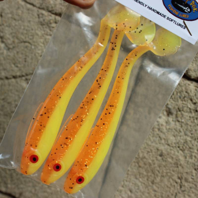 Ripper Monarch Dok Hollow Soul Shad 13cm barva Papaya červené oko (balení 3 ks)