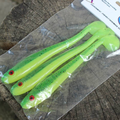 Ripper Monarch Dok Hollow Soul Shad 13cm barva Lime červené oko (balení 3 ks)