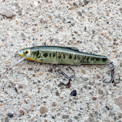 Wobler Revol Baits Strzebla 63mm 3,2g plovoucí zelená se žlutým bříškem