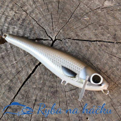 Wobler z Basonii Razter 8cm 13g šedo-bílý-alu