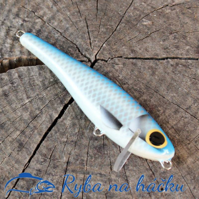 Wobler z Basonii Razter 8cm 13g modro-bílý