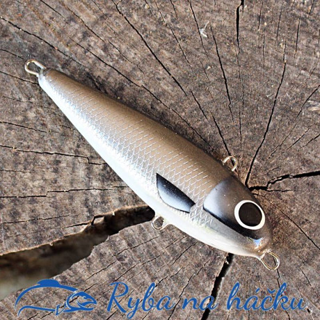 Wobler z Basonii Turbo Krapik 7cm 16g šedo-stříbrný