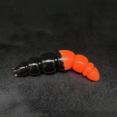 Harmony Baits Larva Apod 37mm barva 027+006 Black+orange příchuť sýr 9pcs