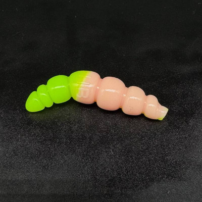 Harmony Baits Larva Apod 37mm barva SA+013 Salmon+Chartreuse UV Limited příchuť sýr 9pcs