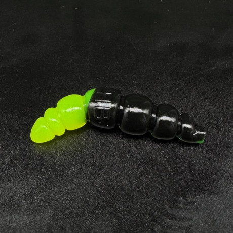 Harmony Baits Larva Apod 37mm barva 027+013  Black+Chartreuse UV Limited příchuť sýr 9pcs