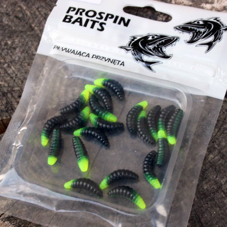 Prospin Baits Plujka 1" 25mm 20 pcs barva DUO 03 Black/Chartreuse příchuť sýr
