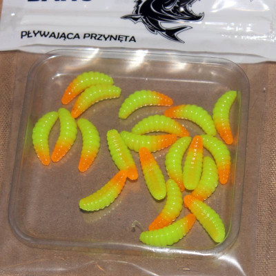 Prospin Baits Plujka 1" 25mm 20 pcs barva DUO 11 Chartreuse/Orange příchuť sýr