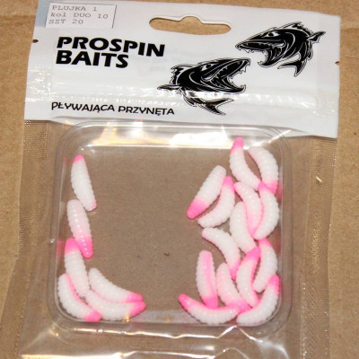 Prospin Baits Plujka 1" 25mm 20 pcs barva DUO 10 White/Baby Pink příchuť sýr