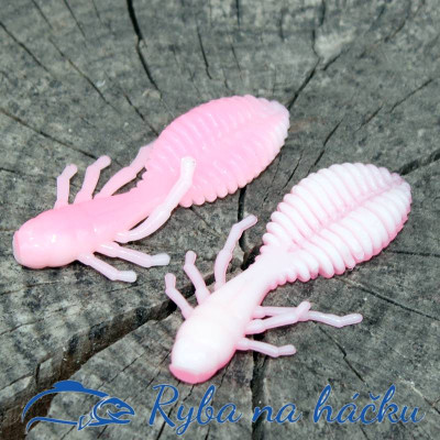 Harmony Baits Chrobák 55mm 8 pcs barva 001 White + 007 Baby Pink příchuť sýr