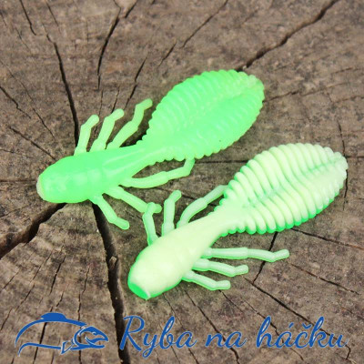 Harmony Baits Chrobák 55mm 8 pcs barva 001 White + 014 Green příchuť sýr