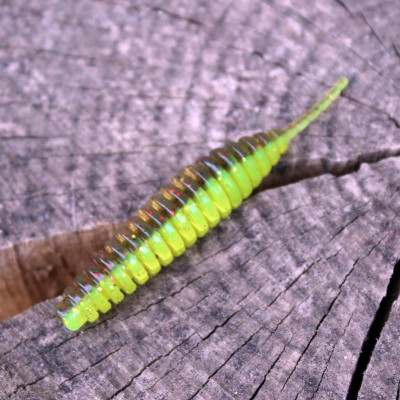 FishUp Tanta 2.5"/61mm Green Pumpkin/ Flo Chartreuse příchuť rak (8 kusů)