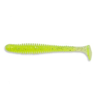 Crazy Fish Vibro Worm 5cm - 54 green acid příchuť oliheň 5ks