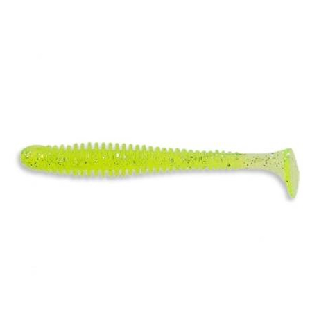 Crazy Fish Vibro Worm 5cm - 54 green acid příchuť oliheň 5ks