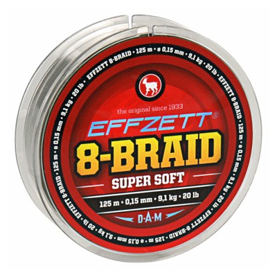 Pletená šňůra DAM Effzett 8 - Braid SUPERSOFT 125m 0,20mm 125m