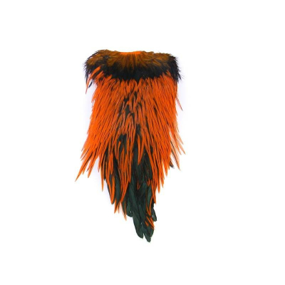 Barvený sedlový kohoutí skalp Badger Orange